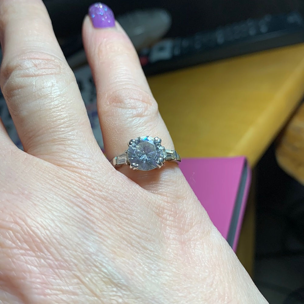 Sterling silver CZ solitaire ring